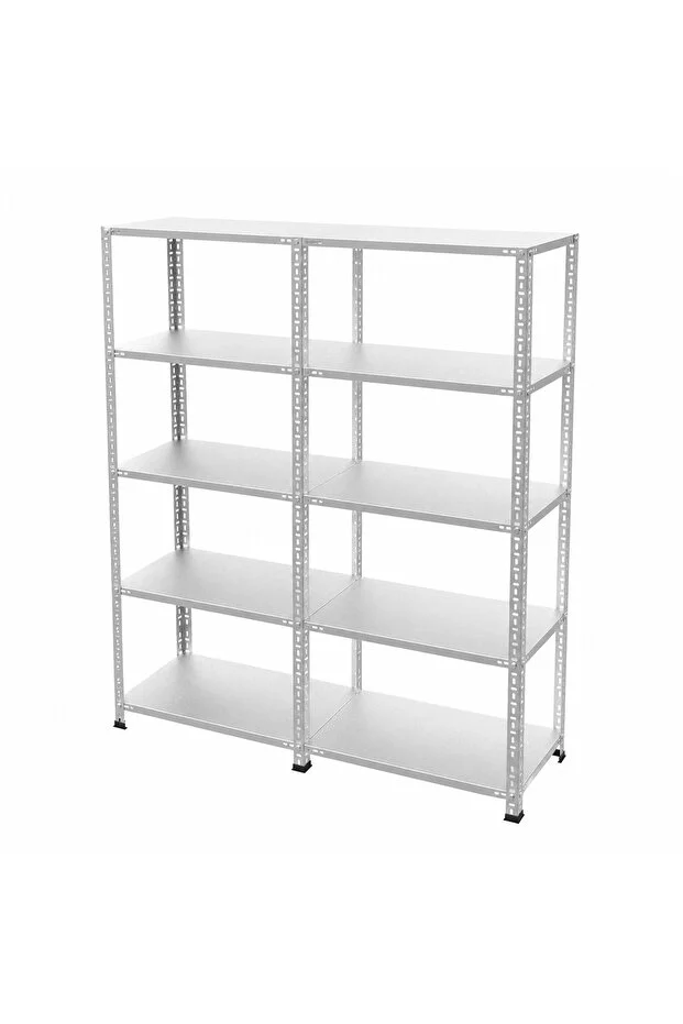 5 Katlı Duble Galvaniz Çelik Raf - Depo, Arşiv, Kiler, Dosya, Market Rafı 31x60 cm-200 cm-0.70 mm 5 Katlı Duble Galvaniz Çelik Raf - Depo, Arşiv, Kiler, Dosya, Market Rafı 31x60 cm-200 cm-0.70 mm